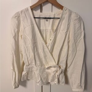 Madewell Ivory Wrap Blouse